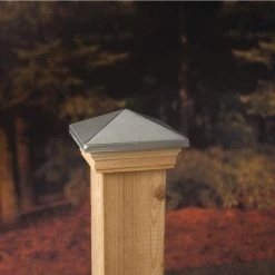 Deals ⭐ Verona 4 in. x 4 in. Polished Stainless High Point Pyramid Post Cap by DeckoRail 🤩 -Cheap Fence Gates Plus Store silver deckorail deck post caps 186733 a0 1000