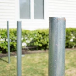 Best Sale 😀 1-5/8 in. x 1-5/8 in. x 6 ft. 16-Gauge Galvanized Steel Line Fence Post by Everbilt 🛒 -Cheap Fence Gates Plus Store silver galvanized everbilt chain link fence posts 328921dptseb 76 1000