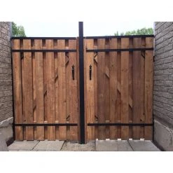 Hot Sale 👏 4 ft. x 6 ft. Wood and Aluminum Fence Gate Kit by Slipfence 🔥 -Cheap Fence Gates Plus Store slipfence metal fence gates sf2 gk100 1f 1000