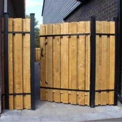 Hot Sale 👏 4 ft. x 6 ft. Wood and Aluminum Fence Gate Kit by Slipfence 🔥 -Cheap Fence Gates Plus Store slipfence metal fence gates sf2 gk100 44 1000