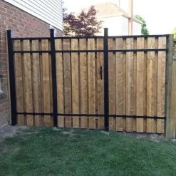Hot Sale 👏 4 ft. x 6 ft. Wood and Aluminum Fence Gate Kit by Slipfence 🔥 -Cheap Fence Gates Plus Store slipfence metal fence gates sf2 gk100 4f 1000