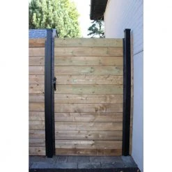 Hot Sale 👏 4 ft. x 6 ft. Wood and Aluminum Fence Gate Kit by Slipfence 🔥 -Cheap Fence Gates Plus Store slipfence metal fence gates sf2 gk100 76 1000
