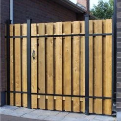 Hot Sale 👏 4 ft. x 6 ft. Wood and Aluminum Fence Gate Kit by Slipfence 🔥 -Cheap Fence Gates Plus Store slipfence metal fence gates sf2 gk100 c3 1000