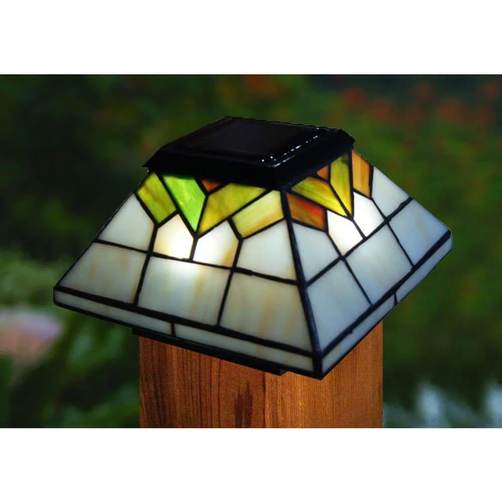 Best Pirce ๐งจ Wellington 4 in. x 4 in./ 5 in. x 5 in. Outdoor Stain Glass Solar Post Cap (2-Pack) by Classy Caps ๐ 6 Best Pirce ๐งจ Wellington 4 in. x 4 in./ 5 in. x 5 in. Outdoor Stain Glass Solar Post Cap (2-Pack) by Classy Caps ๐ - Image 4