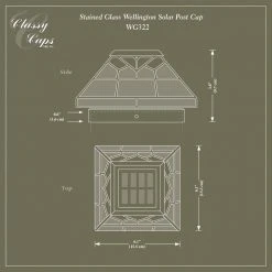 Best Pirce ๐งจ Wellington 4 in. x 4 in./ 5 in. x 5 in. Outdoor Stain Glass Solar Post Cap (2-Pack) by Classy Caps ๐ 11 Best Pirce ๐งจ Wellington 4 in. x 4 in./ 5 in. x 5 in. Outdoor Stain Glass Solar Post Cap (2-Pack) by Classy Caps ๐ -Cheap Fence Gates Plus Store stained glass classy caps deck post caps wg322 a0 1000