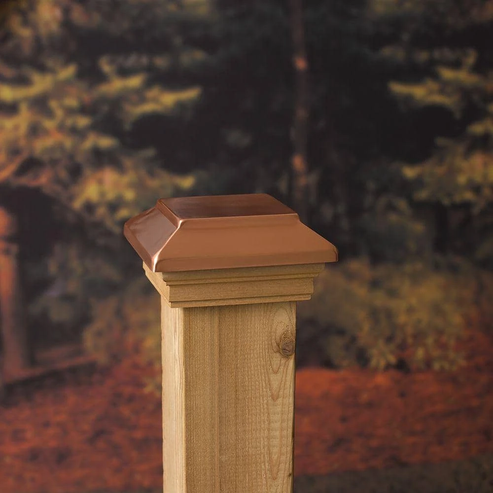 Cheap 🤩 4 in. x 4 in. Wood Victoria Copper Flat Plateau Post Cap by DeckoRail ✨ 4 Cheap 🤩 4 in. x 4 in. Wood Victoria Copper Flat Plateau Post Cap by DeckoRail ✨ - Image 2
