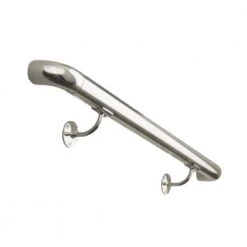 Coupon 🤩 8 ft. Brushed Satin Solid Stainless Steel Round Hand Rail Kit by Unbranded 🔔