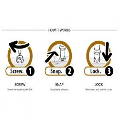 Best reviews of ❤️ 25 in. Snap and Lock Polycarbonate with Aluminum Baluster Kits Square (Case with 10 Kits) by SNAP 'N LOCK ❤️ -Cheap Fence Gates Plus Store stair hardware slksb25 44 1000