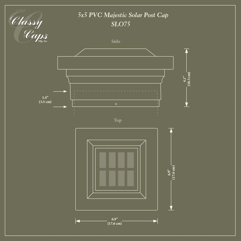 Budget ✨ Majestic 5 in. x 5 in. Outdoor Tan Vinyl LED Solar Post Cap (2-Pack) by Classy Caps 🔥 8 Budget ✨ Majestic 5 in. x 5 in. Outdoor Tan Vinyl LED Solar Post Cap (2-Pack) by Classy Caps 🔥 - Image 6