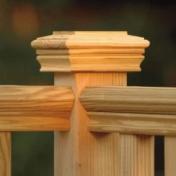 Best reviews of 🔥 Hampton 4 in. x 4 in. Pressure-Treated Wood Pyramid Post Cap by Unbranded ✔️ -Cheap Fence Gates Plus Store tan deck post caps 58670 4f 1000