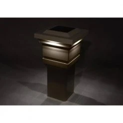 Best Sale ❤️ Classy 4 in. x 4 in. Outdoor Tan Vinyl LED Solar Post Cap (2-Pack) by Classy Caps ✔️ -Cheap Fence Gates Plus Store tan pvc classy caps deck post caps sl074t 44 1000