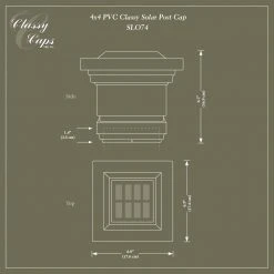 Best Sale ❤️ Classy 4 in. x 4 in. Outdoor Tan Vinyl LED Solar Post Cap (2-Pack) by Classy Caps ✔️ -Cheap Fence Gates Plus Store tan pvc classy caps deck post caps sl074t fa 1000