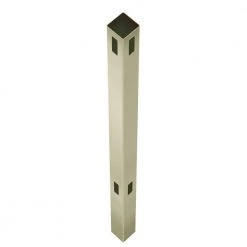 Outlet ⌛ Pro Series 5 in. x 5 in. x 8 ft. Tan Vinyl Woodbridge Tan Routed Corner Fence Post by Veranda 🤩