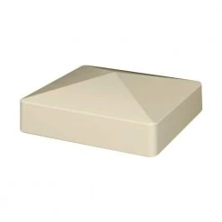 Best deal 🎉 5 in. x 5 in. Tan Vinyl External Pyramid Fence Post Cap by Veranda 🎁