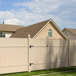 Discount ⌛ 5 in. x 5 in. x 8 ft. Tan Wicker Vinyl Fence Post by Veranda ⌛ -Cheap Fence Gates Plus Store tan veranda vinyl fence posts 115995 c3 1000