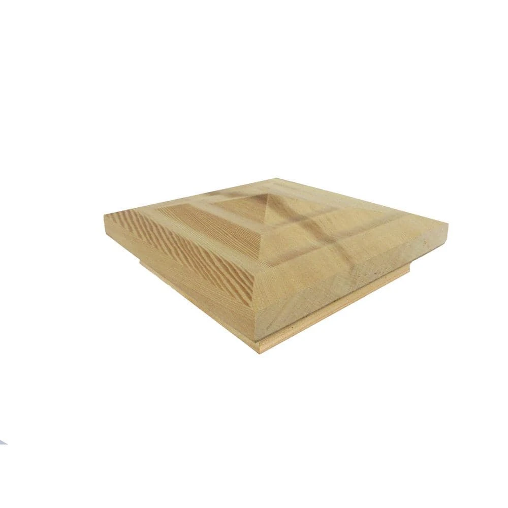 Best deal π 4 in. x 4 in. Step-In Pyramid Cedar Post Cap by Unbranded π 4 Best deal π 4 in. x 4 in. Step-In Pyramid Cedar Post Cap by Unbranded π - Image 2