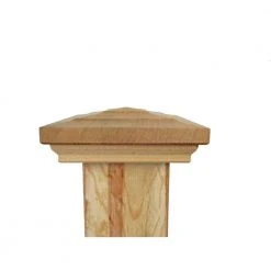 Wholesale 🎁 4 in. x 4 in. Step-Out Pyramid Cedar Post Cap by Unbranded 🎁 -Cheap Fence Gates Plus Store unfinished cedar deck post caps step out pyramid 44 1000