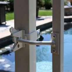 Best Sale ⭐ Navajo White Steel Flat Wall Fence Gate Hardware Kit by US Door & Fence ⭐ -Cheap Fence Gates Plus Store us door fence gate opener accessories gfwhknwus 31 1000