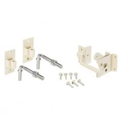 Best Sale ⭐ Navajo White Steel Flat Wall Fence Gate Hardware Kit by US Door & Fence ⭐
