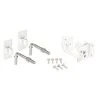 Hot Sale ⭐ White Steel Flat Wall Fence Gate Hardware Kit by US Door & Fence ✔️ -Cheap Fence Gates Plus Store us door fence gate opener accessories gfwhkwus 64 1000