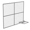 Best Pirce 🛒 HRAIL 72 in. Galvanized Silver Construction Barrier - Add On Unit Chainlink Without Slats by Vestil 😀 -Cheap Fence Gates Plus Store vestil chain link fence slats hrail a 9072 64 1000