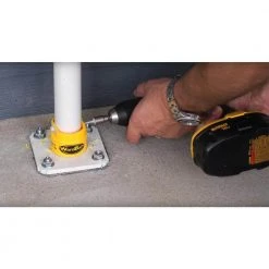 Hot Sale 🤩 4-1/2 in. x 4-1/2 in. x 48 in. Hot-Dipped Galvanized Powder 🥰 Coated White Steel Surface Mount for Fence Posts by WamBam Fence ✨ -Cheap Fence Gates Plus Store wambam fence fence hardware sb61000 4f 1000