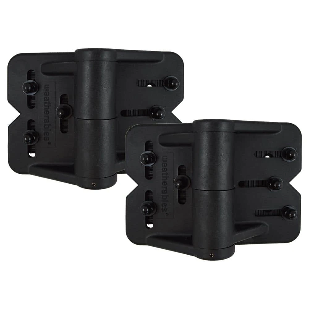 Budget π€© Black Heavy Duty Nylon Polymer Self-Closing Multi-Adjustable Gate Hinges (2-Pack) by Weatherables π₯° 3 Budget π€© Black Heavy Duty Nylon Polymer Self-Closing Multi-Adjustable Gate Hinges (2-Pack) by Weatherables π₯°