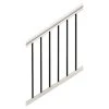 Cheapest 🔥 Premium 3 in x 68.35 in. x 36 in. White and Black Composite Stair Rail by SIXTH AVENUE BUILDING PRODUCTS SUPPLYING THE WORLD ✨ -Cheap Fence Gates Plus Store white and black composite fence rails lbp9226 64 1000