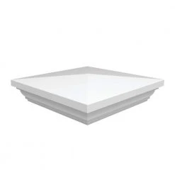 Promo 🌟 5 in. x 5 in. White Vinyl Fence New England Post Top by Barrette Outdoor Living 🔥