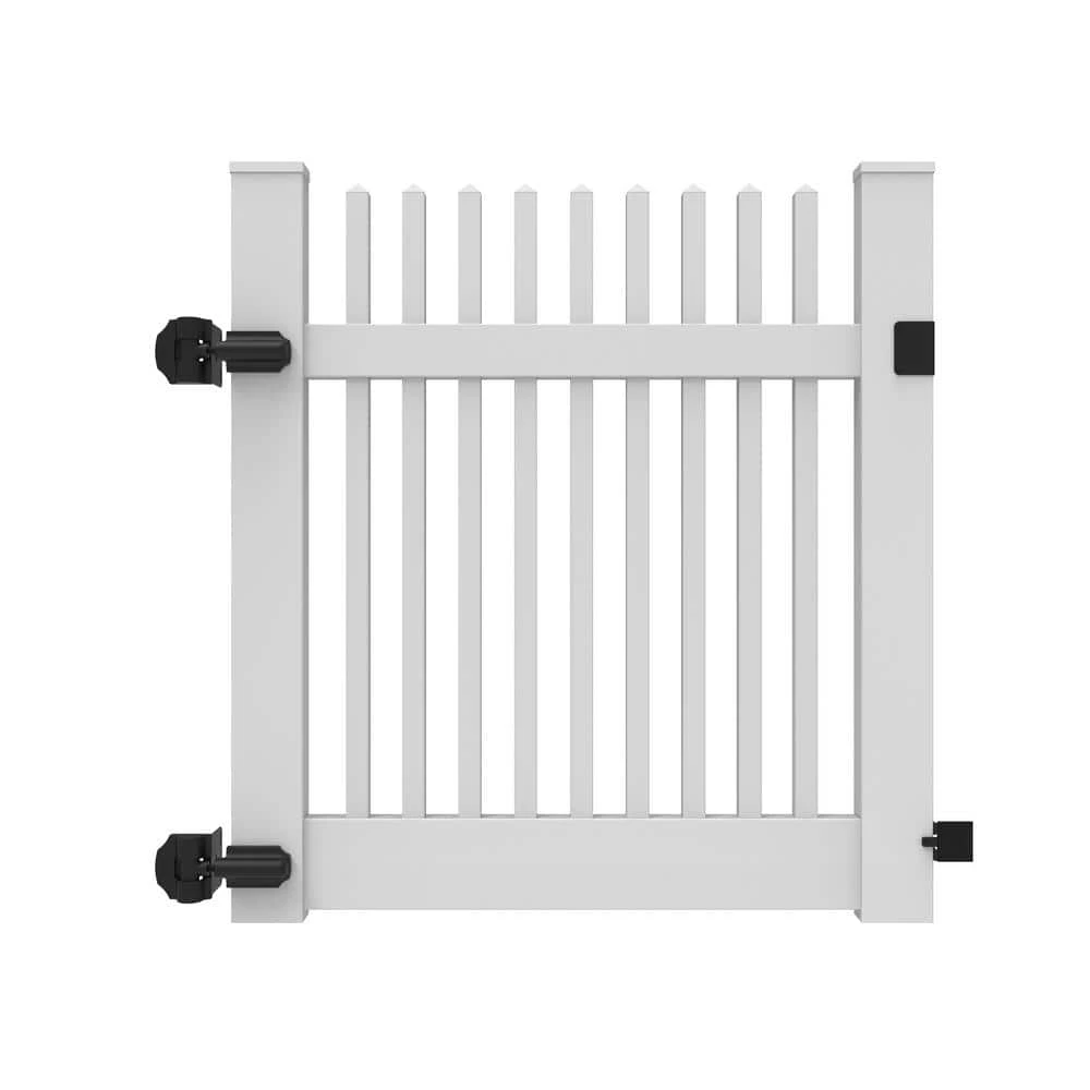 Discount 🎉 Yukon Straight 4 ft. W x 4 ft. H White Vinyl Un-Assembled Fence Gate by Barrette Outdoor Living 🔔 3 Discount 🎉 Yukon Straight 4 ft. W x 4 ft. H White Vinyl Un-Assembled Fence Gate by Barrette Outdoor Living 🔔