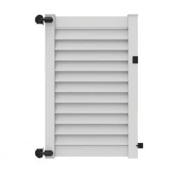 New ✔️ Louvered 4 ft. x 6 ft. White Vinyl Privacy Fence Gate by Barrette Outdoor Living 😍