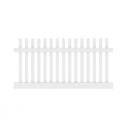 Cheap ✔️ Kettle Straight 4 ft. H x 8 ft. W White Vinyl Un-Assembled Fence Panel by Barrette Outdoor Living 😉