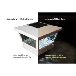 Coupon ⌛ 5 in. x 5 in./ 4 in. x 4 in. White ABS Outdoor Fairmont Solar Post Cap (2-Pack) by Classy Caps 🎉 -Cheap Fence Gates Plus Store white classy caps deck post caps fs100w 44 1000