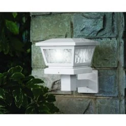 Coupon ⌛ 5 in. x 5 in./ 4 in. x 4 in. White ABS Outdoor Fairmont Solar Post Cap (2-Pack) by Classy Caps 🎉 -Cheap Fence Gates Plus Store white classy caps deck post caps fs100w c3 1000