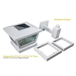 Coupon ⌛ 5 in. x 5 in./ 4 in. x 4 in. White ABS Outdoor Fairmont Solar Post Cap (2-Pack) by Classy Caps 🎉 -Cheap Fence Gates Plus Store white classy caps deck post caps fs100w fa 1000