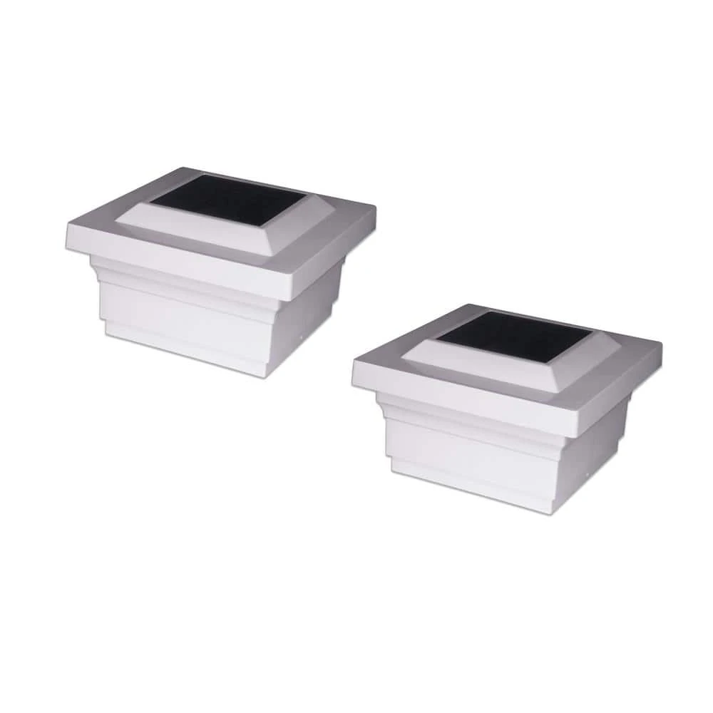 Deals โ Majestic 5 in. x 5 in. Outdoor White Vinyl LED Solar Post Cap (2-Pack) by Classy Caps ๐ 3 Deals โ Majestic 5 in. x 5 in. Outdoor White Vinyl LED Solar Post Cap (2-Pack) by Classy Caps ๐