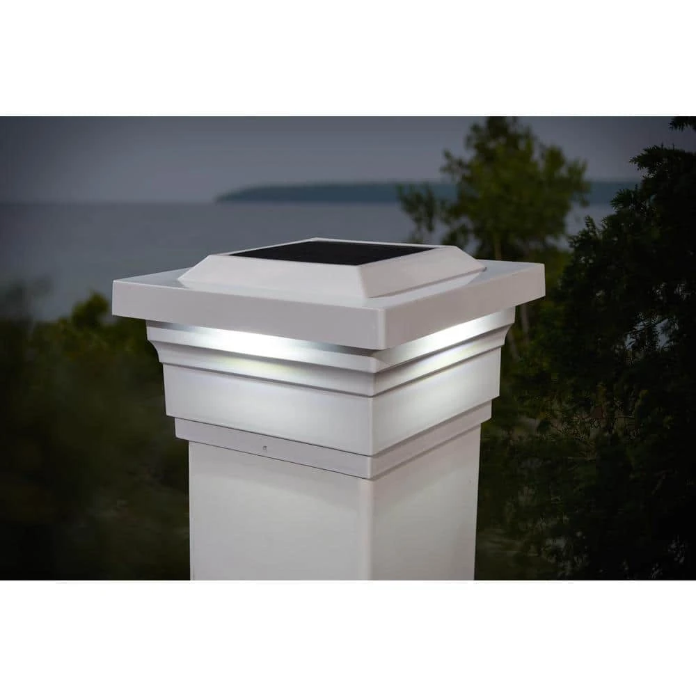 Deals โ Majestic 5 in. x 5 in. Outdoor White Vinyl LED Solar Post Cap (2-Pack) by Classy Caps ๐ 4 Deals โ Majestic 5 in. x 5 in. Outdoor White Vinyl LED Solar Post Cap (2-Pack) by Classy Caps ๐ - Image 2