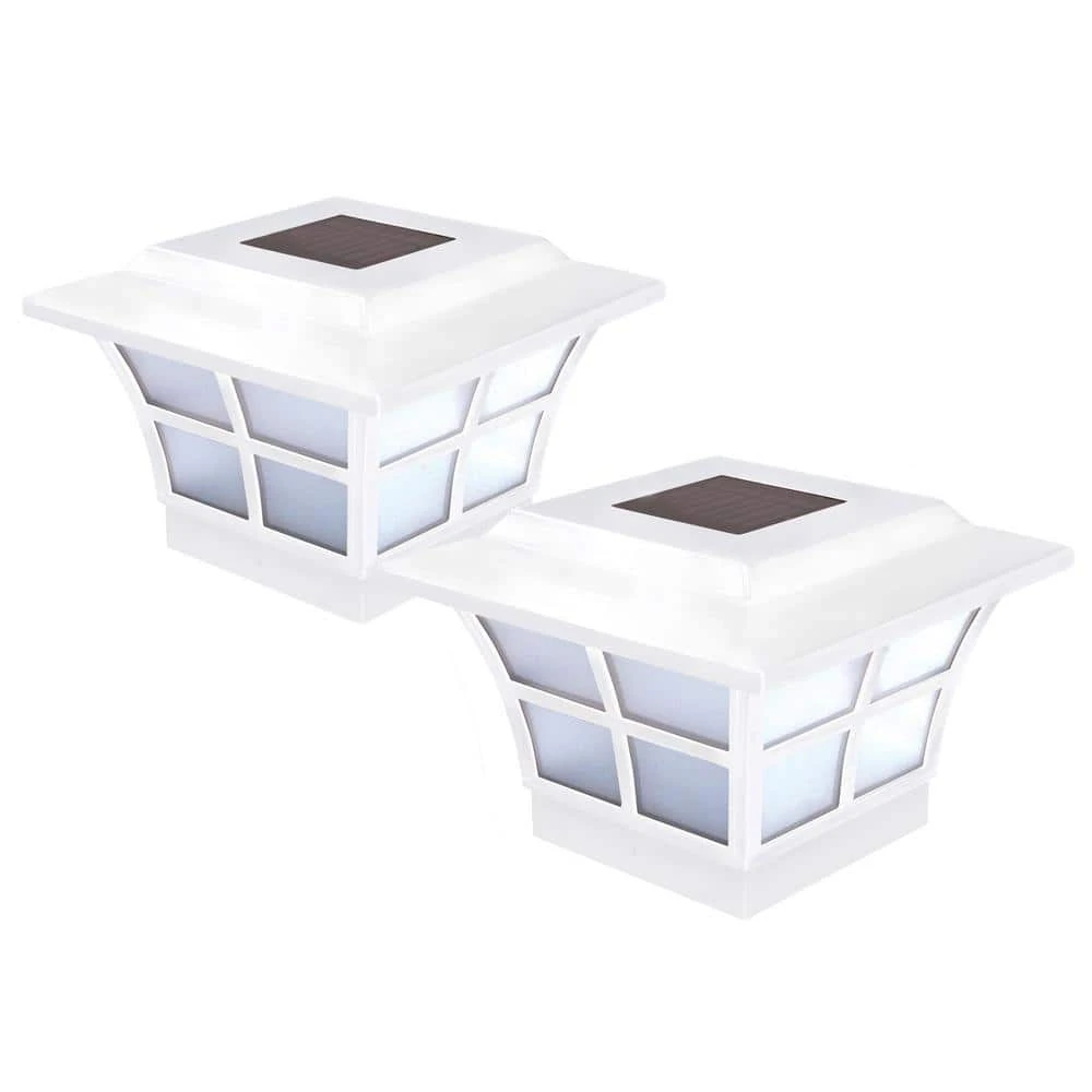 Coupon ⭐ Prestige 4 in. x 4 in. Outdoor White Vinyl LED Solar Post Cap (2-Pack) by Classy Caps ⌛ 3 Coupon ⭐ Prestige 4 in. x 4 in. Outdoor White Vinyl LED Solar Post Cap (2-Pack) by Classy Caps ⌛