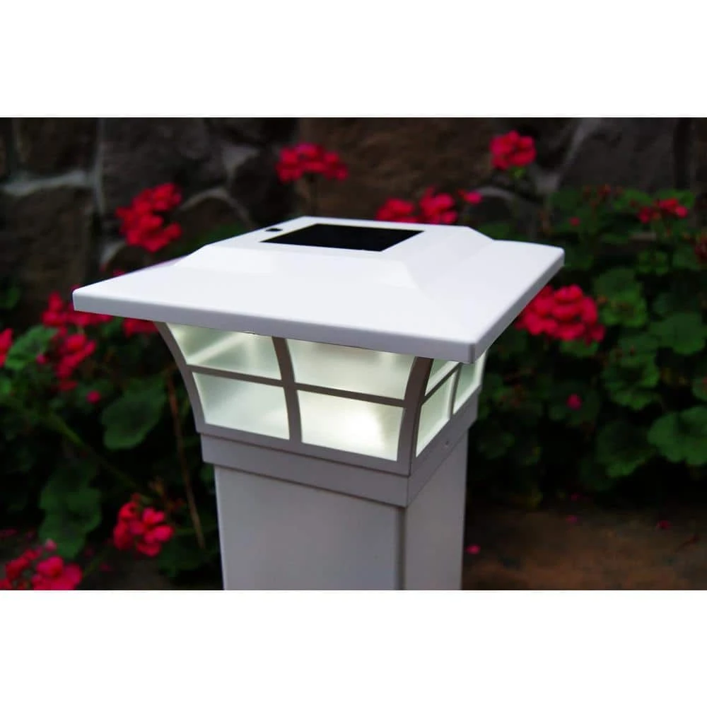 Coupon ⭐ Prestige 4 in. x 4 in. Outdoor White Vinyl LED Solar Post Cap (2-Pack) by Classy Caps ⌛ 6 Coupon ⭐ Prestige 4 in. x 4 in. Outdoor White Vinyl LED Solar Post Cap (2-Pack) by Classy Caps ⌛ - Image 4
