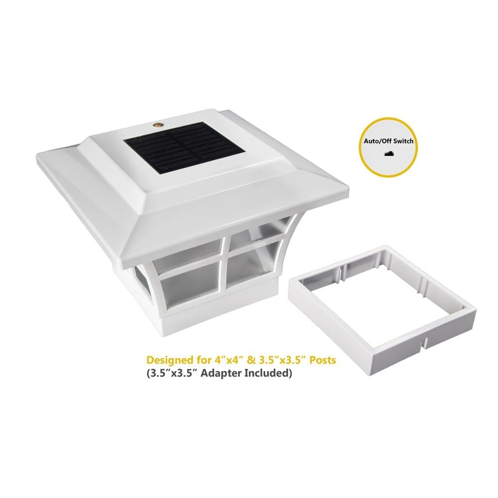 Coupon ⭐ Prestige 4 in. x 4 in. Outdoor White Vinyl LED Solar Post Cap (2-Pack) by Classy Caps ⌛ 10 Coupon ⭐ Prestige 4 in. x 4 in. Outdoor White Vinyl LED Solar Post Cap (2-Pack) by Classy Caps ⌛ - Image 8