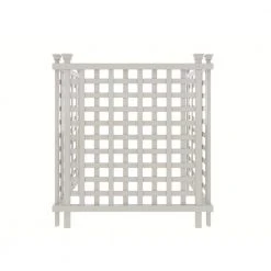 Best deal 🤩 Liberty Lattice 3.5 ft. H x 3 ft. W White Vinyl AC Screen Fence Panel by Enclo Privacy Screens ✔️