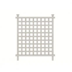 Best deal 🤩 Liberty Lattice 3.5 ft. H x 3 ft. W White Vinyl AC Screen Fence Panel by Enclo Privacy Screens ✔️ -Cheap Fence Gates Plus Store white enclo privacy screens vinyl fence panels zp19052 fa 1000