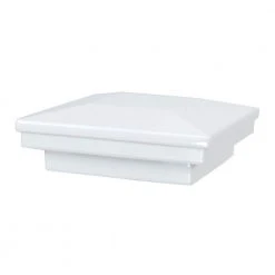 Discount 👏 3 in. x 3 in. White Aluminum Flat Pyramid Post Cap by Fortress Accents ⭐