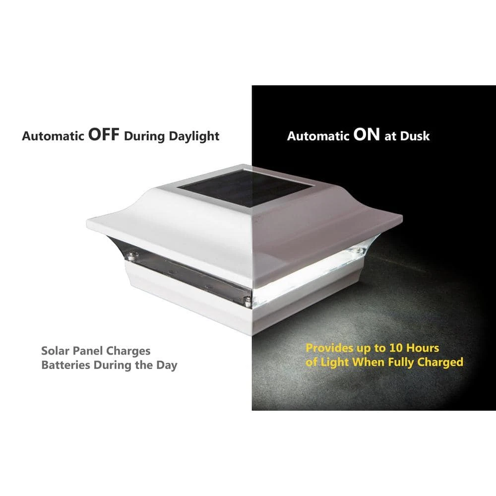 Wholesale ๐ Imperial 5 in. x 5 in. Outdoor White Cast Aluminum LED Solar Post Cap (2-Pack) by Classy Caps ๐คฉ 7 Wholesale ๐ Imperial 5 in. x 5 in. Outdoor White Cast Aluminum LED Solar Post Cap (2-Pack) by Classy Caps ๐คฉ - Image 5