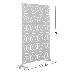Budget ❤️ 6.5 ft. H x 4 ft. W Laser Cut Metal Privacy Screen in White, 3 panels by Unbranded ⌛ 9 Budget ❤️ 6.5 ft. H x 4 ft. W Laser Cut Metal Privacy Screen in White, 3 panels by Unbranded ⌛ -Cheap Fence Gates Plus Store white outdoor privacy screens byy526 12 1f 1000