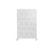 Budget ❤️ 6.5 ft. H x 4 ft. W Laser Cut Metal Privacy Screen in White, 3 panels by Unbranded ⌛