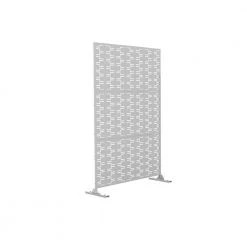 Cheapest ⌛ 76in. x 47.2in. Patio Laser Cut Metal Privacy Screen in White, 3 panels by Unbranded ✔️