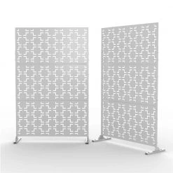 Top 10 🎉 6.33 ft. H x 3.93 ft. W Laser Cut Metal Privacy Screen in White, 3 panels by Unbranded 🧨