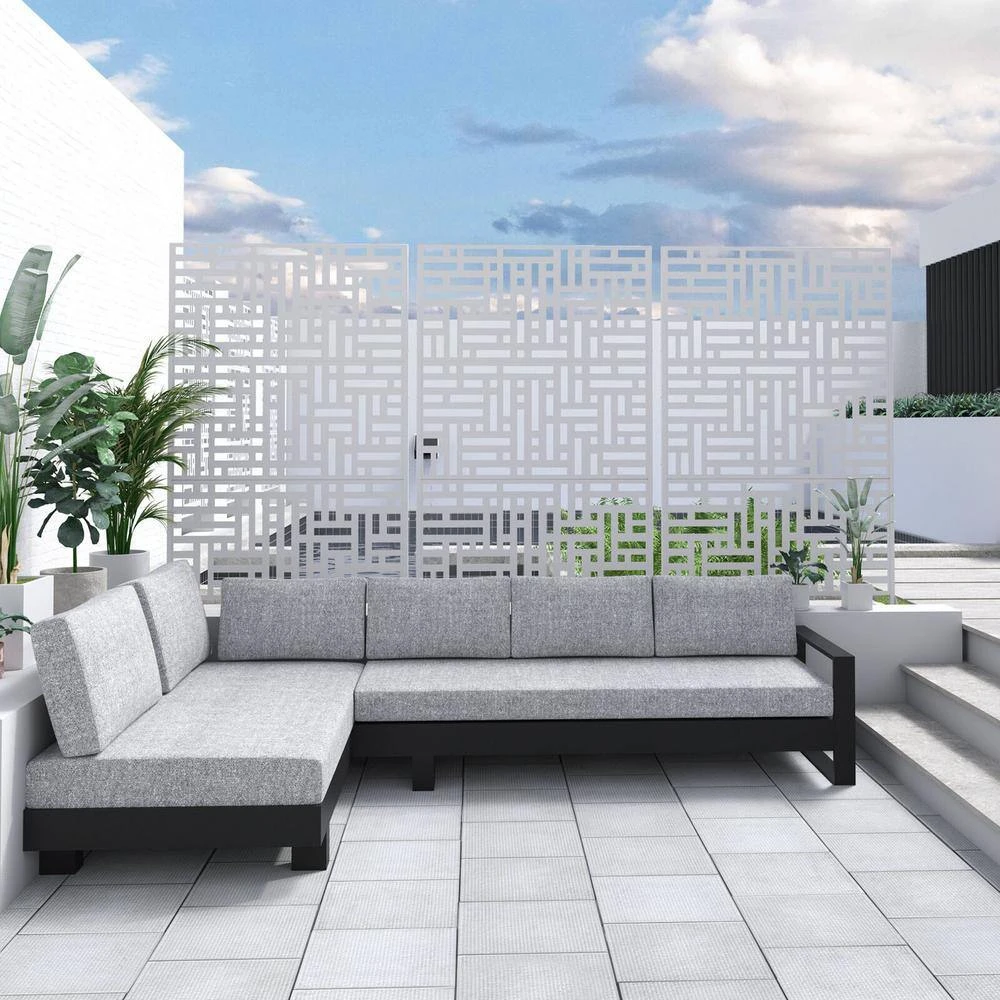 Flash Sale โ๏ธ 6.33 ft. H x 3.93 ft. W Laser Cut Metal Privacy Screen in White, 3 panels by Unbranded ๐ฏ 4 Flash Sale โ๏ธ 6.33 ft. H x 3.93 ft. W Laser Cut Metal Privacy Screen in White, 3 panels by Unbranded ๐ฏ - Image 2