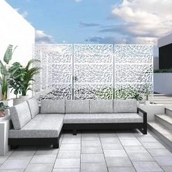 Deals ⌛ 76 in. H Steel Privacy Screen Garden Fence in White by Unbranded ✨ 9 Deals ⌛ 76 in. H Steel Privacy Screen Garden Fence in White by Unbranded ✨ -Cheap Fence Gates Plus Store white outdoor privacy screens cx510sg whi 1f 1000
